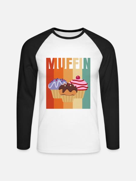 Muffin - Unisex Long Sleeve Baseball T-Shirt - white/black