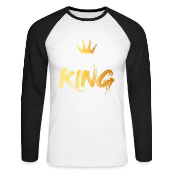 Bagel Bagels Geschenk - Unisex Baseballshirt langarm - Weiß/Schwarz - Vorne - Nik (191cm)