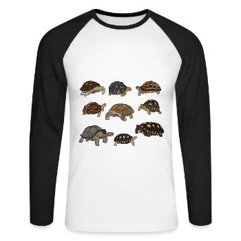 Tortues du monde - T-shirt baseball manches longues Homme - blanc/noir - Devant - Nik (191cm)