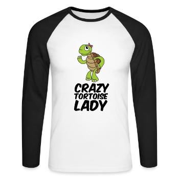 Black Toad Funny Girl Cadeau - T-shirt baseball manches longues Homme - blanc/noir - Devant - Nik (191cm)