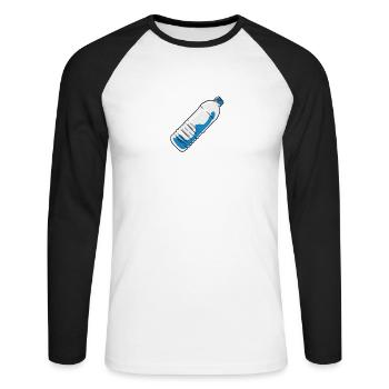 Water Bottle Flipping Flaschendrehen - Unisex Baseballshirt langarm - Weiß/Schwarz - Vorne - Nik (191cm)