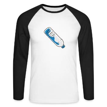 Water Bottle Flipping Flaschendrehen - Unisex Baseballshirt langarm - Weiß/Schwarz - Vorne - Nik (191cm)