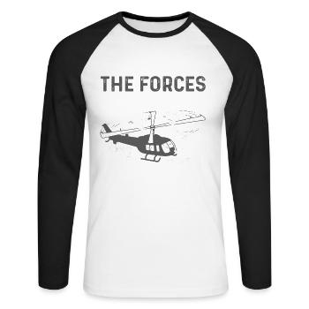 Helicopter Pilot Gift - Unisex Long Sleeve Baseball T-Shirt - white/black - Front - Nik (191cm)
