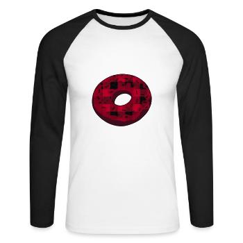 Bagel Gift Funny - Unisex Long Sleeve Baseball T-Shirt - white/black - Front - Nik (191cm)