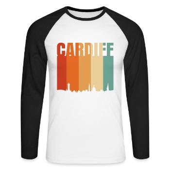La beauté de Cardiff - T-shirt baseball manches longues Homme - blanc/noir - Devant - Nik (191cm)