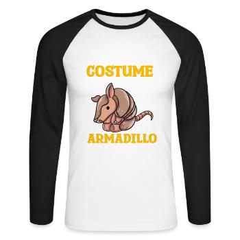 Armadillo Gift - Unisex Long Sleeve Baseball T-Shirt - white/black - Front - Nik (191cm)