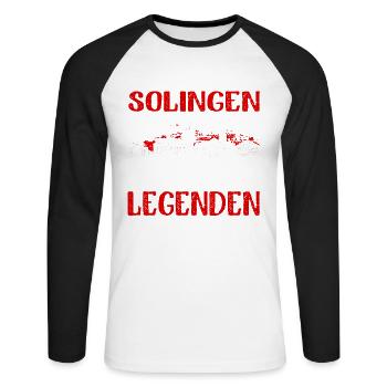 Solingen Der Geburtsort Von Legenden - Unisex Baseballshirt langarm - Weiß/Schwarz - Vorne - Nik (191cm)