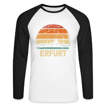 Erfurt - T-shirt baseball manches longues Homme - blanc/noir - Devant - Nik (191cm)