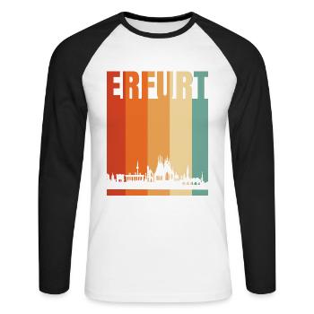Erfurt - T-shirt baseball manches longues Homme - blanc/noir - Devant - Nik (191cm)