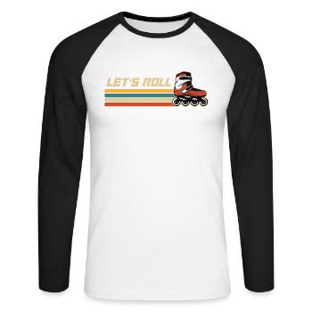 Inline Skating Inline Skating Gift - Unisex Long Sleeve Baseball T-Shirt - white/black - Front - Nik (191cm)