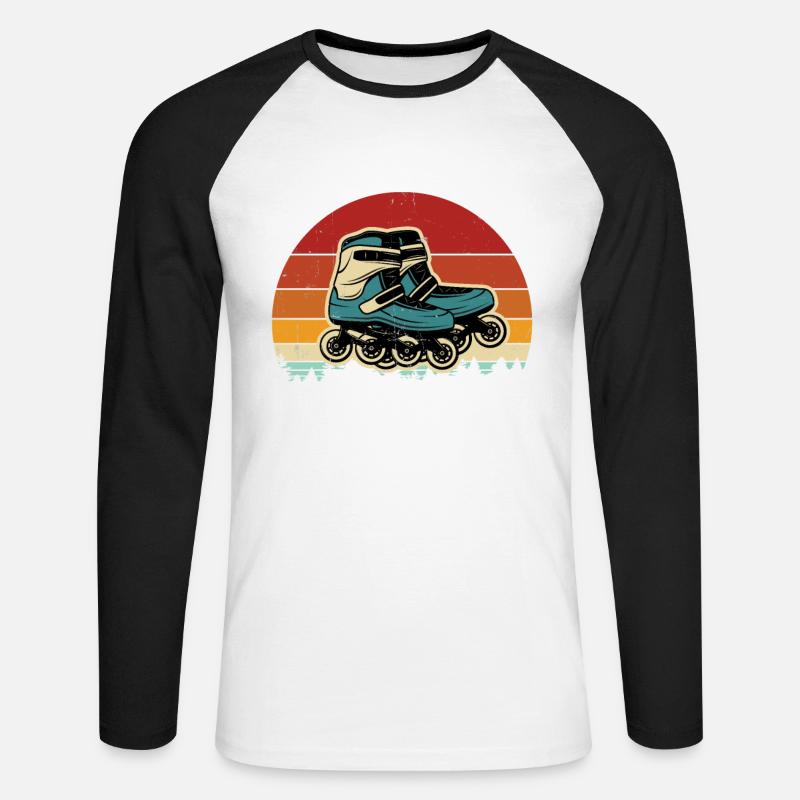 Inline Skating Inline Skating Gift - Unisex Long Sleeve Baseball T-Shirt - white/black