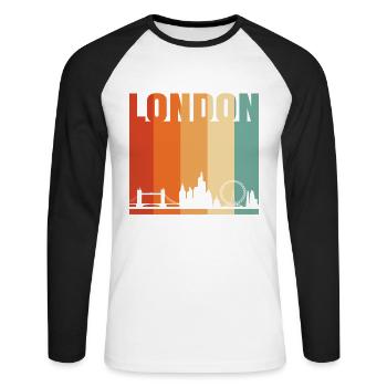 London - Unisex Long Sleeve Baseball T-Shirt - white/black - Front - Nik (191cm)