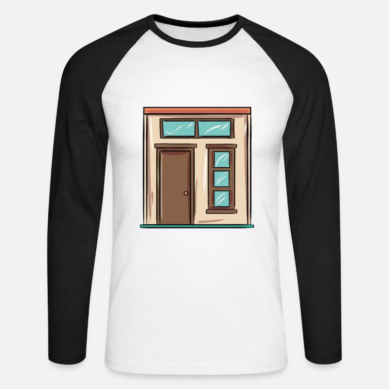 Tiny House - Unisex Baseballshirt langarm - Weiß/Schwarz