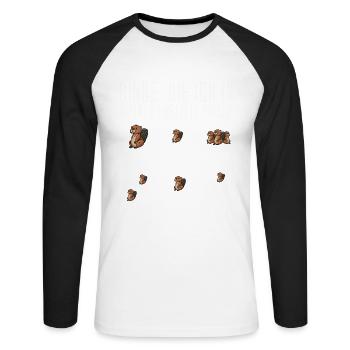 Dinge Die Ich In Meiner Freizeit Mache Biber - Unisex Baseballshirt langarm - Weiß/Schwarz - Vorne - Nik (191cm)