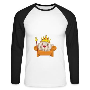 Garlic Garlic Bread Food Gift - Unisex Long Sleeve Baseball T-Shirt - white/black - Front - Nik (191cm)