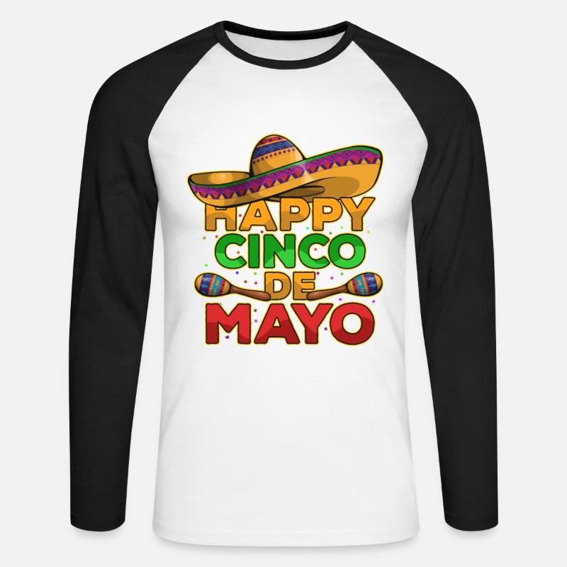Cinco De Mayo - Unisex Baseballshirt langarm - Weiß/Schwarz