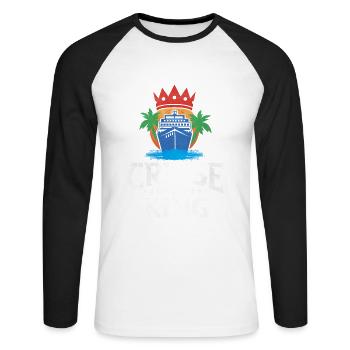 Kreuzfahrt - Unisex Baseballshirt langarm - Weiß/Schwarz - Vorne - Nik (191cm)