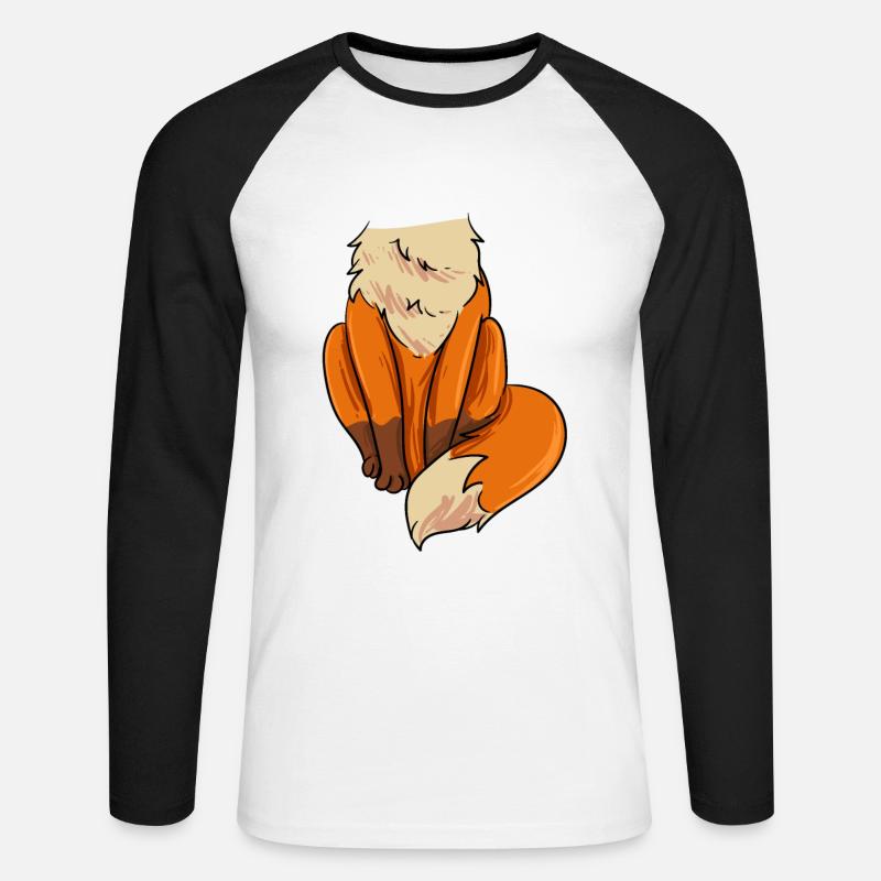 Fuchs-Kostüm - Unisex Baseballshirt langarm - Weiß/Schwarz