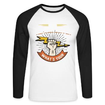 I am a hearse driver, what is your Supe - Unisex Long Sleeve Baseball T-Shirt - white/black - Front - Nik (191cm)