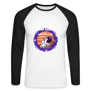 Fille Jupiter Cadeau - T-shirt baseball manches longues Homme - blanc/noir - Devant - Nik (191cm)