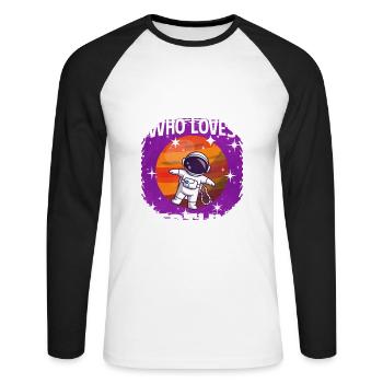 Mädchen Neptun Geschenk - Unisex Baseballshirt langarm - Weiß/Schwarz - Vorne - Nik (191cm)