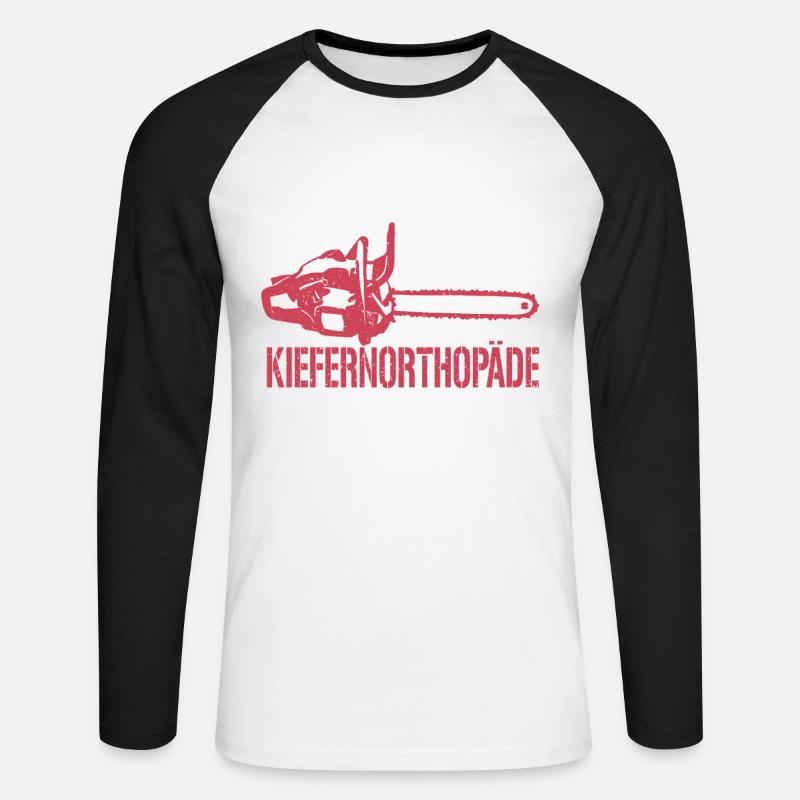Kiefernorthopäde - Unisex Baseballshirt langarm - Weiß/Schwarz