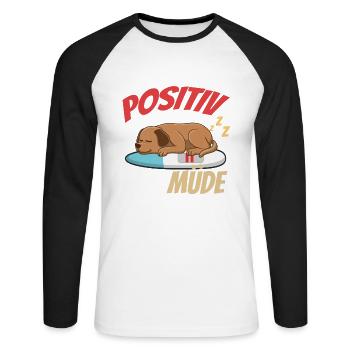 Positiv Auf Müde Getestet Labrador - Unisex Baseballshirt langarm - Weiß/Schwarz - Vorne - Nik (191cm)