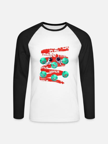 Venus - Unisex Baseballshirt langarm - Weiß/Schwarz