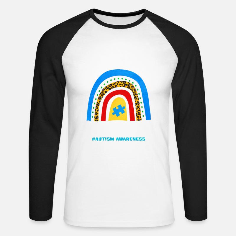 Autismus Autism Geschenk - Unisex Baseballshirt langarm - Weiß/Schwarz