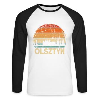 Poland Olsztyn Skyline - Unisex Long Sleeve Baseball T-Shirt - white/black - Front - Nik (191cm)
