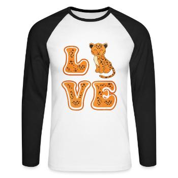 Jaguar Love - T-shirt baseball manches longues Homme - blanc/noir - Devant - Nik (191cm)