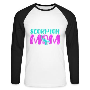 Scorpion - Unisex Baseballshirt langarm - Weiß/Schwarz - Vorne - Nik (191cm)