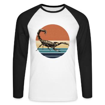 Scorpion - T-shirt baseball manches longues Homme - blanc/noir - Devant - Nik (191cm)