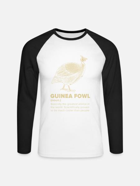 Pintade - T-shirt baseball manches longues Homme - blanc/noir