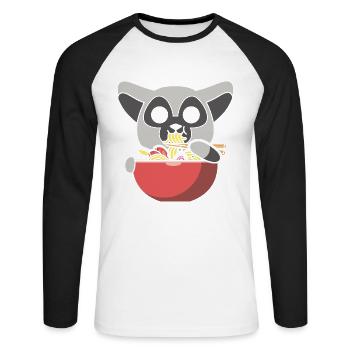 Lemur - Unisex Long Sleeve Baseball T-Shirt - white/black - Front - Nik (191cm)