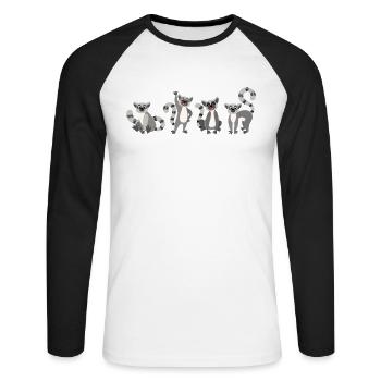 Lemur - Unisex Long Sleeve Baseball T-Shirt - white/black - Front - Nik (191cm)