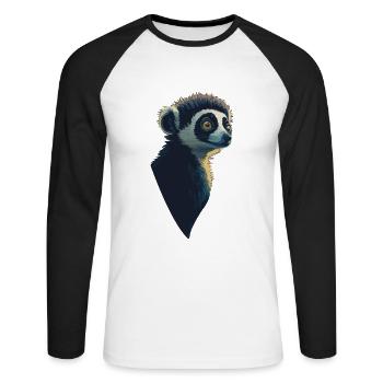 Lemur - Unisex Long Sleeve Baseball T-Shirt - white/black - Front - Nik (191cm)