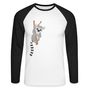 Lemur - Unisex Long Sleeve Baseball T-Shirt - white/black - Front - Nik (191cm)