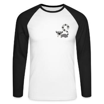 Lemur - Unisex Long Sleeve Baseball T-Shirt - white/black - Front - Nik (191cm)