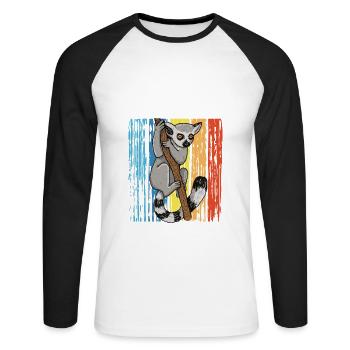 Lemur - Unisex Long Sleeve Baseball T-Shirt - white/black - Front - Nik (191cm)