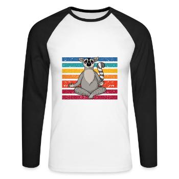 Lemur - Unisex Long Sleeve Baseball T-Shirt - white/black - Front - Nik (191cm)