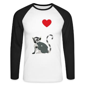 Lemur - Unisex Long Sleeve Baseball T-Shirt - white/black - Front - Nik (191cm)