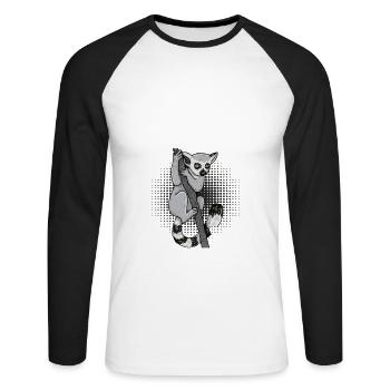 Lemur - Unisex Long Sleeve Baseball T-Shirt - white/black - Front - Nik (191cm)