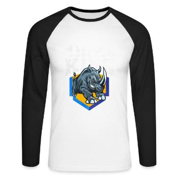 Rhinoceros - Unisex Long Sleeve Baseball T-Shirt - white/black - Front - Nik (191cm)