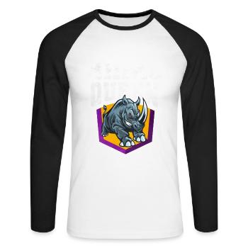 Rhinoceros - Unisex Long Sleeve Baseball T-Shirt - white/black - Front - Nik (191cm)