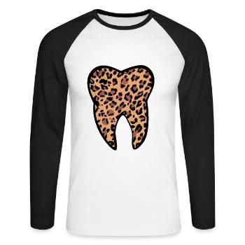 Zahn Zähne Zahnarzt Zahnmedizinische Angestellte - Unisex Baseballshirt langarm - Weiß/Schwarz - Vorne - Nik (191cm)