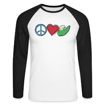 Courgette - Unisex Long Sleeve Baseball T-Shirt - white/black - Front - Nik (191cm)
