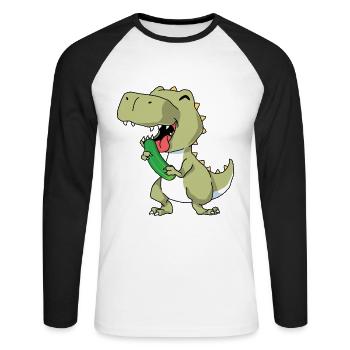Courgette - T-shirt baseball manches longues Homme - blanc/noir - Devant - Nik (191cm)