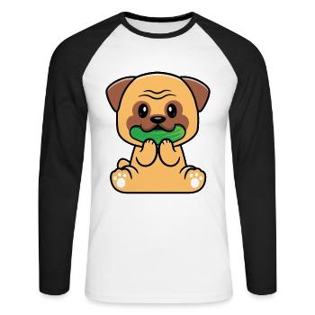 Zucchini - Unisex Baseballshirt langarm - Weiß/Schwarz - Vorne - Nik (191cm)