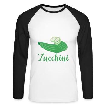 Courgette - Unisex Long Sleeve Baseball T-Shirt - white/black - Front - Nik (191cm)
